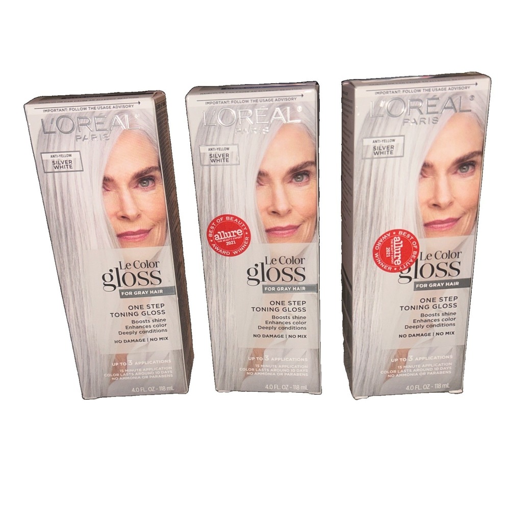[3 PACK] L'Oreal Paris - Le Color Gloss - One Step Toning Gloss - Silver White